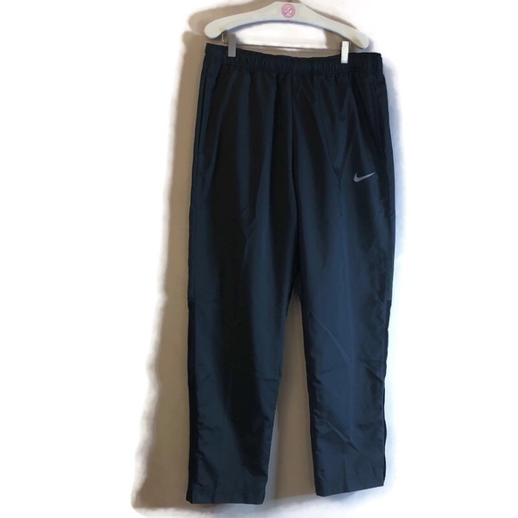 Nike Dri Fit Mens Dark Gray Windbreaker Side Zip Pants L - Picture 1 of 6